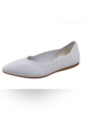 NWT Dream Pairs 10 Silver Ballet Knit Flats Pointed Toe Shoes “Rothy’s Style”
